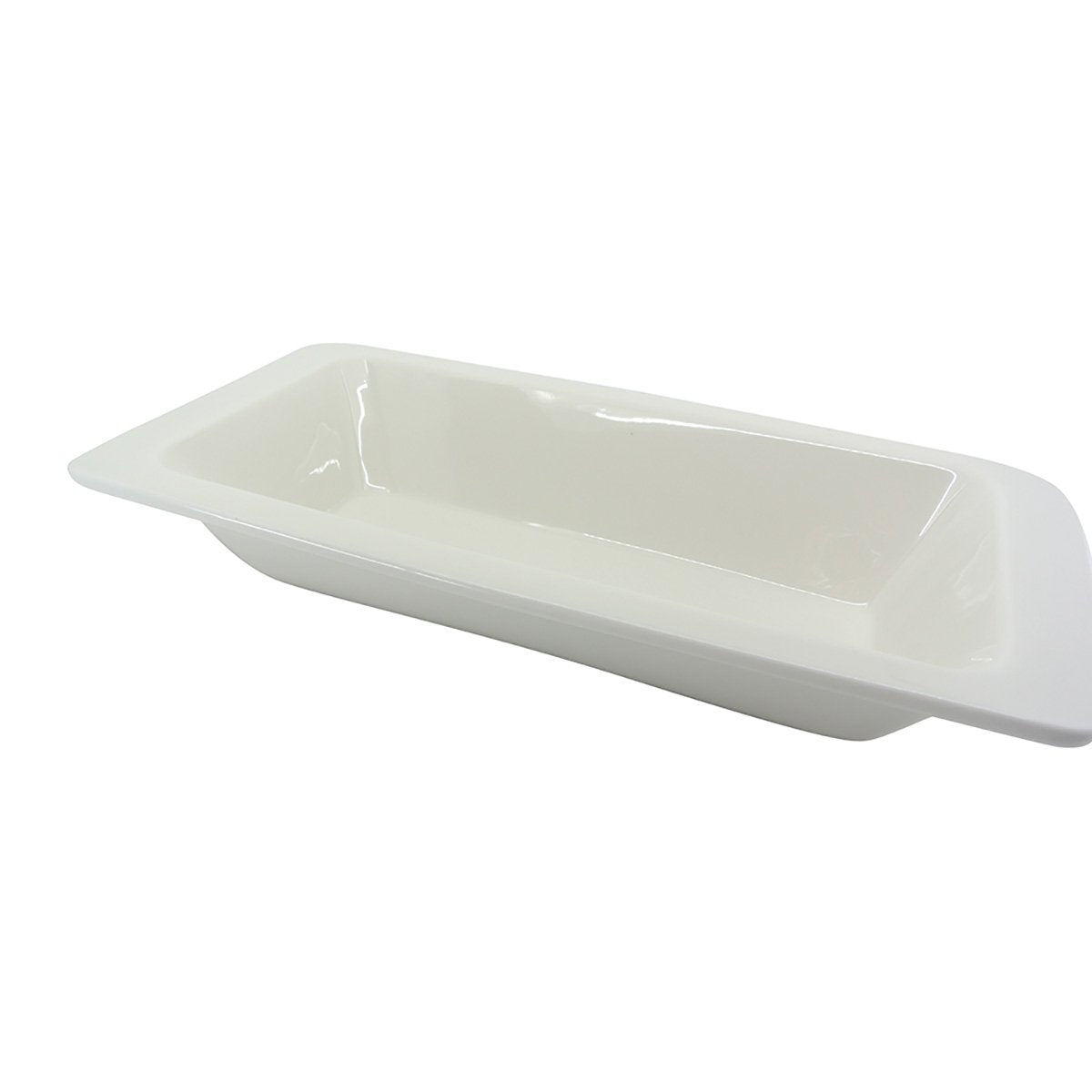American Metalcraft C305TP Commercial Deep Rectangular Porcelain Plate Measuring 12 Inches by 6 Inches by 2 Inches
