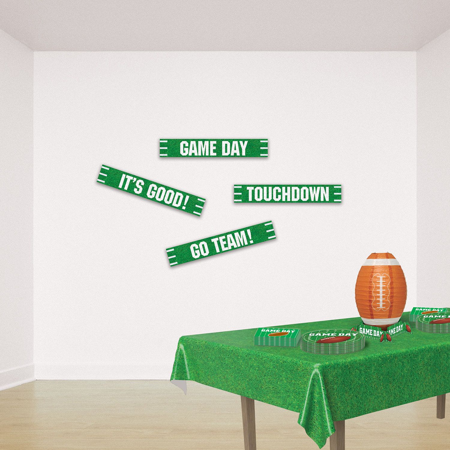 Beistle 59973 11-Inch Game Day Football-Themed Lantern Centerpiece for Football Celebrations and Parties