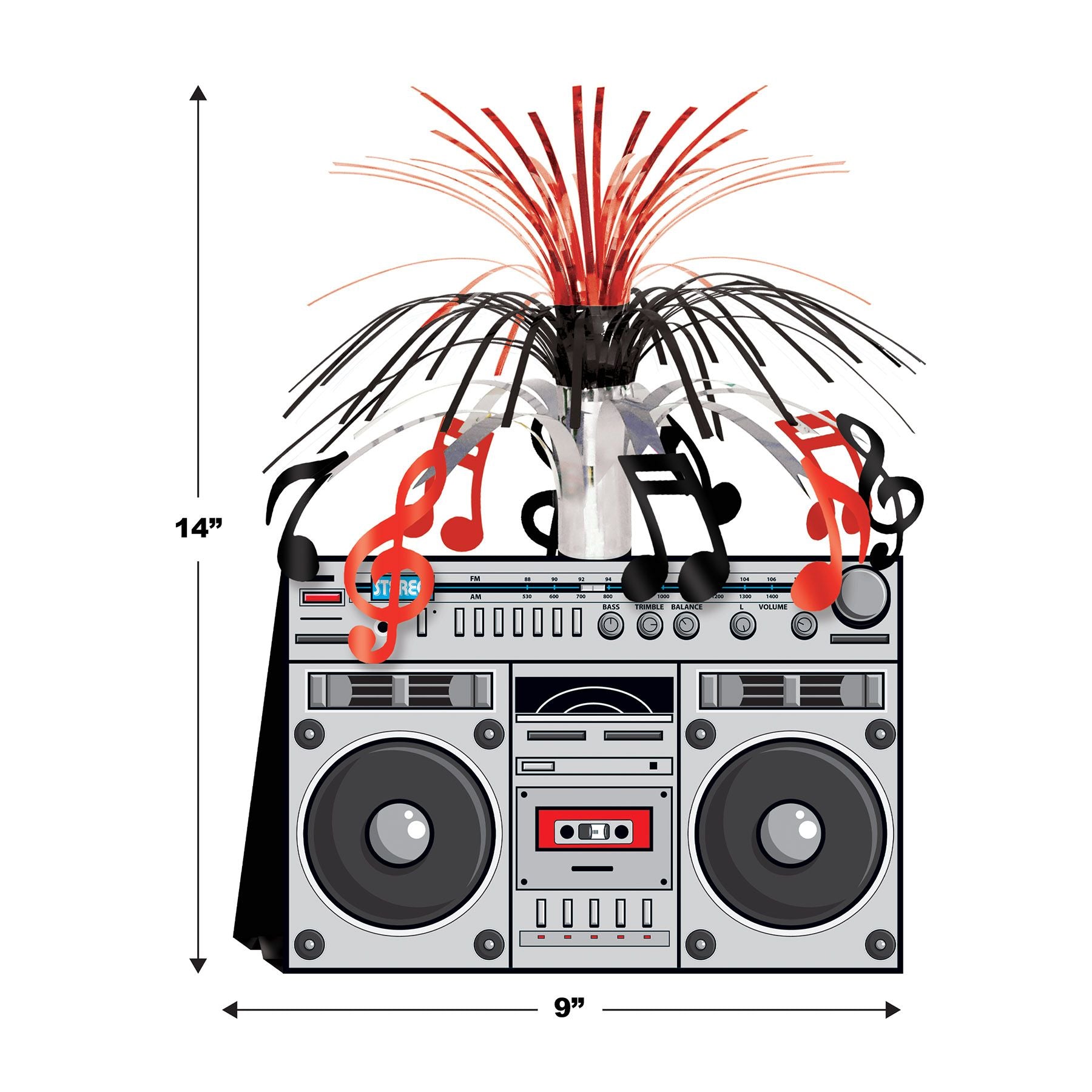 Beistle 57360 14-Inch Multi-Color 80's Boom Box Centerpiece