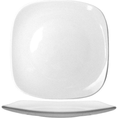 ITI 9.75-Inch White Quad Square Plate with Rounded Corners