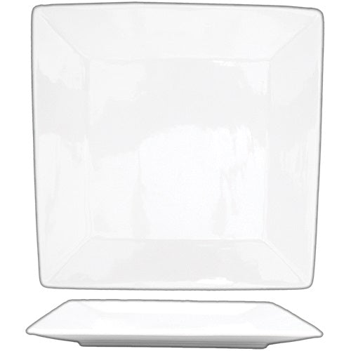 ITI SP-9 Durable 9-Inch Square Porcelain Slope Plate in Bright White