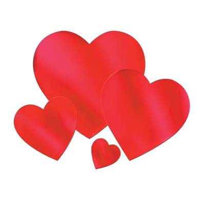 Beistle 77792-R 12-Inch Red Foil Heart Cutout Decoration for Valentine's Day