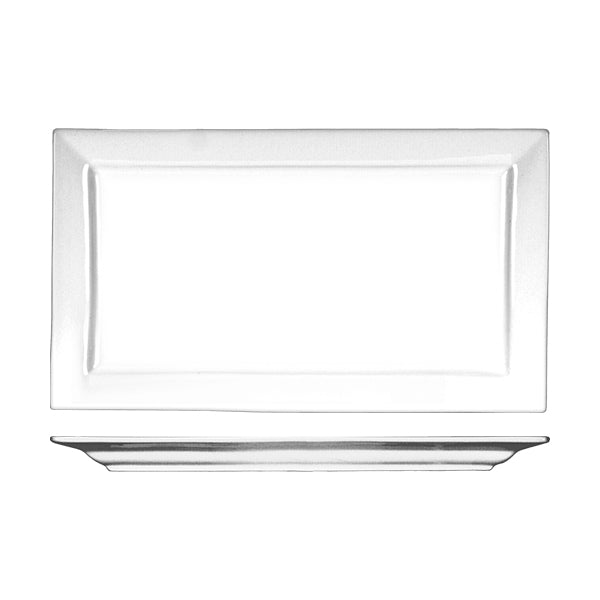 ITI EL-21 Elite 11.75 Inches by 7 Inches Rectangular Porcelain Plate for Foodservice