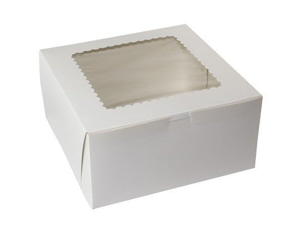 BOXit 10x10x5 White Disposable Cake Boxes with Window, 150 per Bundle