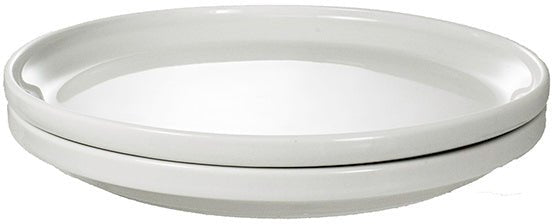 ITI TN-88 9-Inch Stackable Round Torino Pattern White Porcelain Dinner Plate for Foodservice