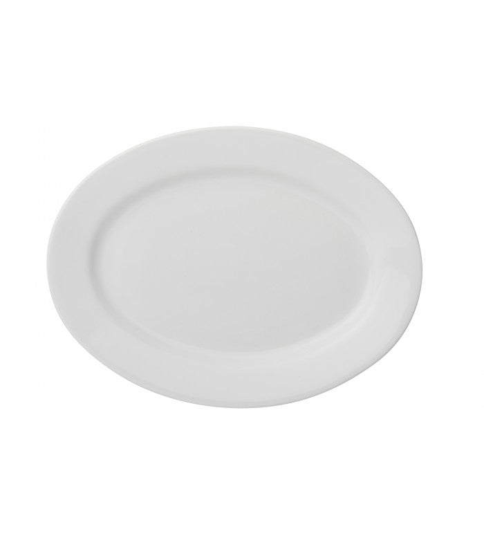 Cardinal Arcoroc FJ826 15.5 x 10.75 White Oval Porcelain Platter for Commercial Use