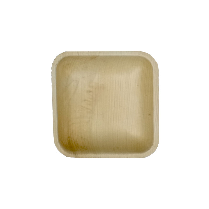 PacknWood Disposable 4.3-Inch Square Palm Leaf Plate for Foodservice