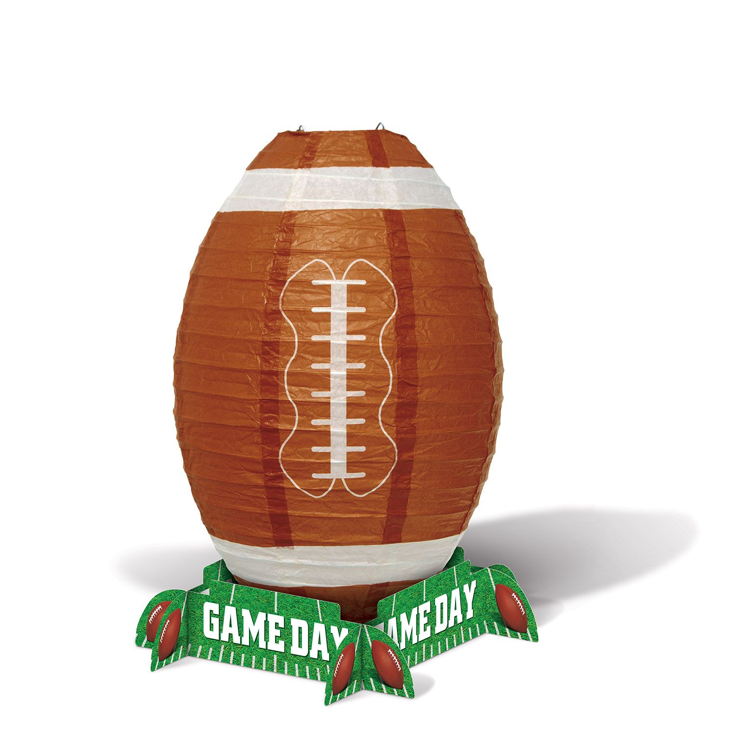 Beistle 59973 11-Inch Game Day Football-Themed Lantern Centerpiece for Football Celebrations and Parties