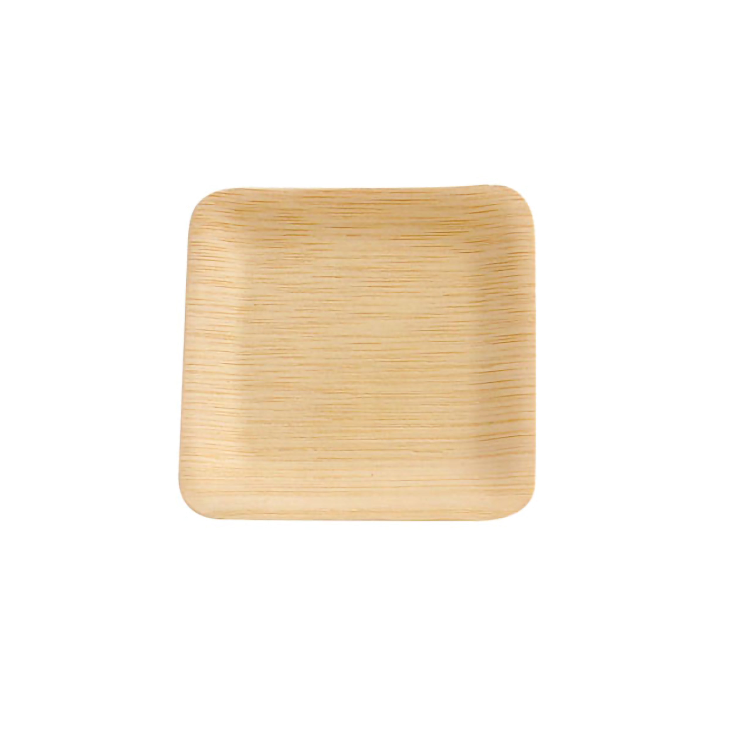 PacknWood 210BBA2020 7.9-Inch Square Bamboo Veneer Dinner Plate with Rounded Edges for Professional and Commercial Foodservice