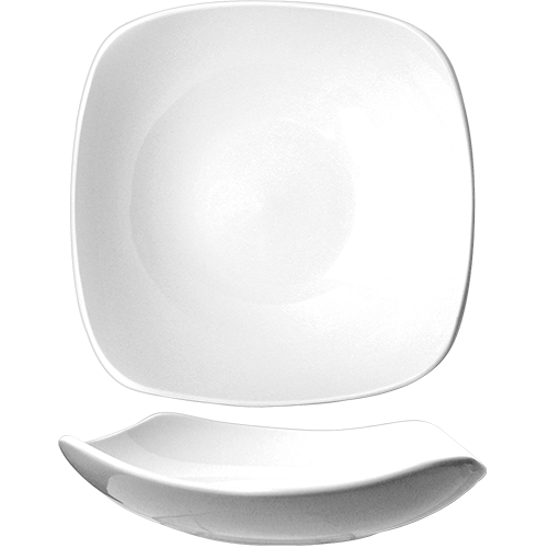 ITI QP-18 Quad Pattern Fine Porcelain 8.5-Inch Square 16-Ounce Soup Plate for Foodservice