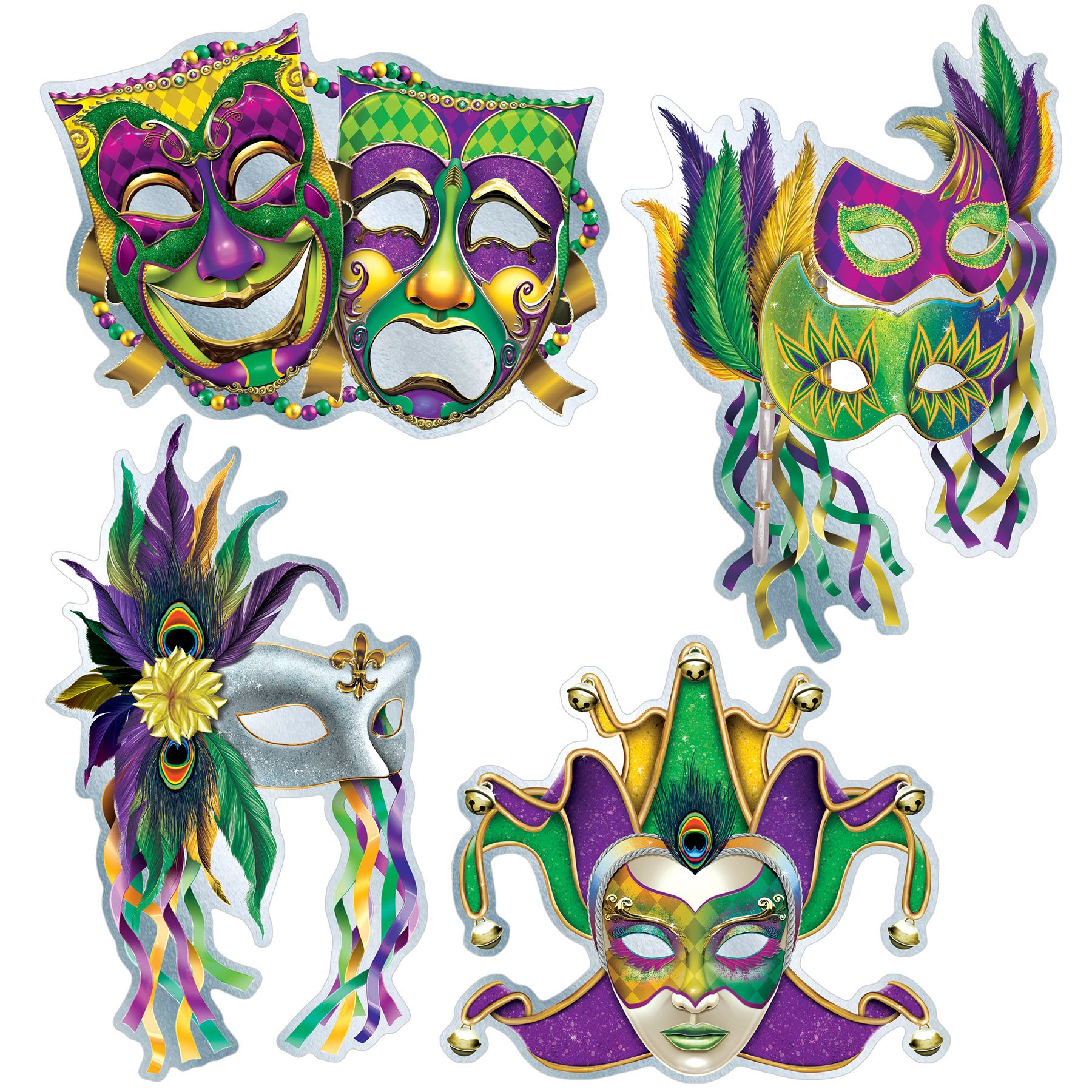 Beistle 53791 Decorative Foil Cutouts for Mardi Gras Party Masks