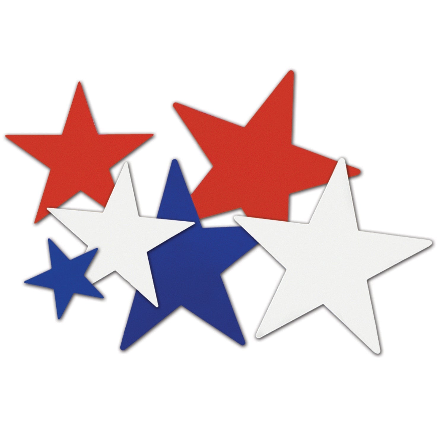Beistle 55266 Assorted Sizes Red, White and Blue Star Cutouts Pack