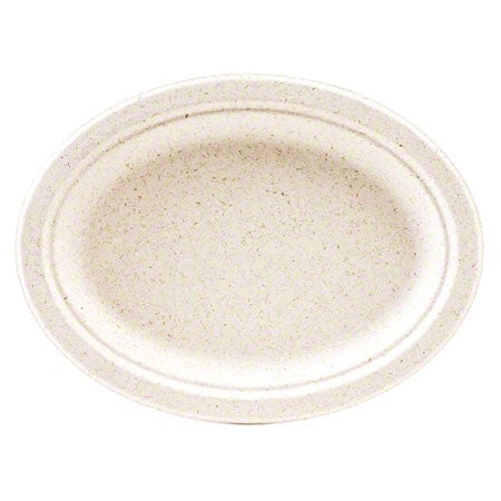 Greenwave Oval Ovation Disposable Plate - 10 Inches by 12.5 Inches for Foodservice