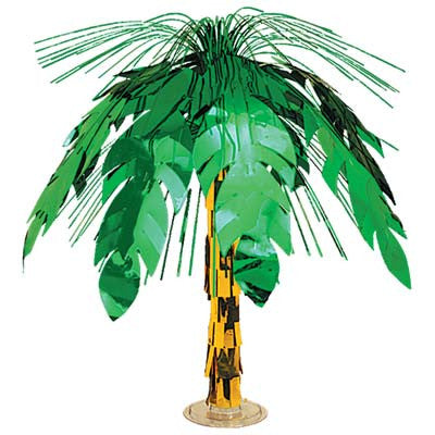 Beistle 50556 18-Inch Green and Gold Cascade Palm Tree Centerpiece