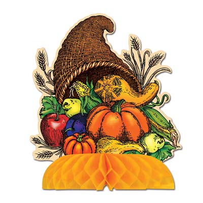 Beistle 99112 9-Inch Cornucopia Thanksgiving Centerpiece Decor