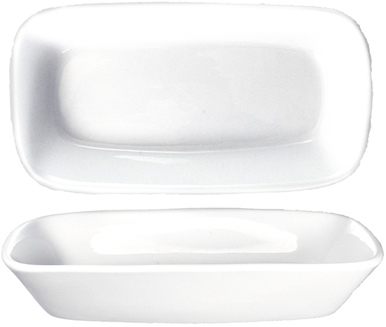 ITI QP-84 12 Ounce European White Rectangular Porcelain Foodservice Bowl, Sold by the Dozen