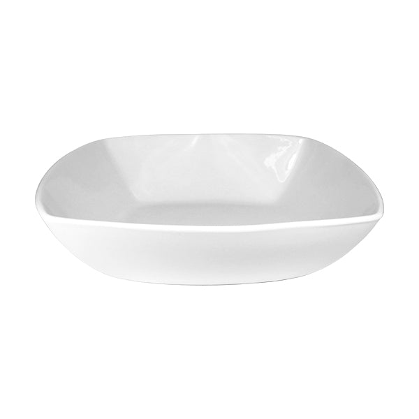 8.75-Inch ITI QP-34 Quad Flat Rim European White Porcelain Square Bowl