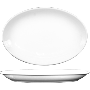 ITI TN-34 9-5/8-Inch European White Oval Porcelain Platter for Foodservice