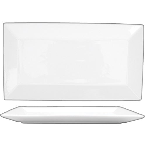 Durable White Porcelain 13-1/8X7 Rectangular Slope Platter ITI SP-14