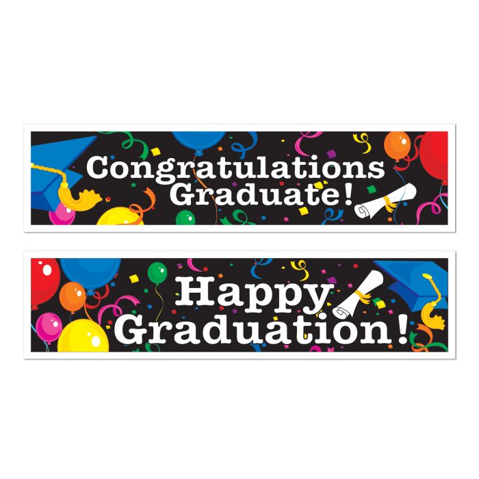 Beistle 57889 15-Inch by 5-Foot Graduation Banners - Pack of 2