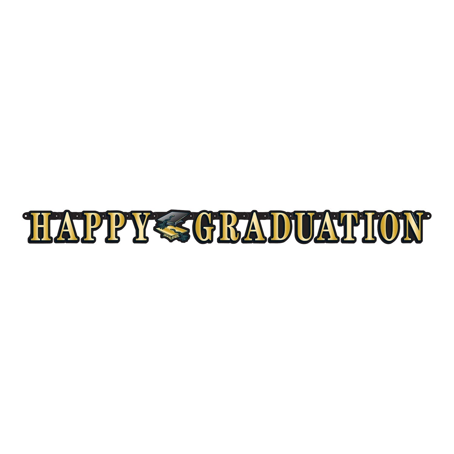 Beistle 55580 Jointed Happy Graduation Celebration Banner for Festive Decor