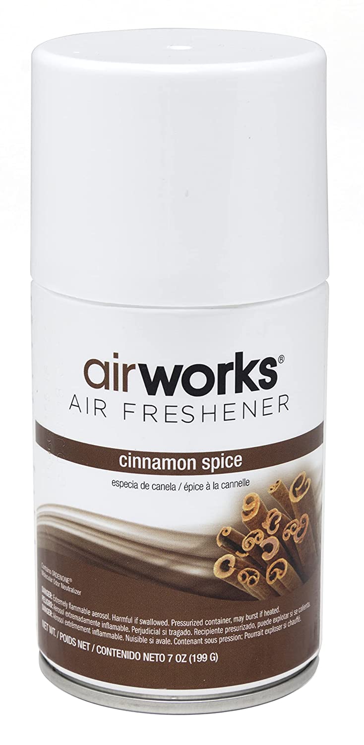 AirWorks 7 oz Metered Aerosol Air Freshener with Cinnamon Spice Scent