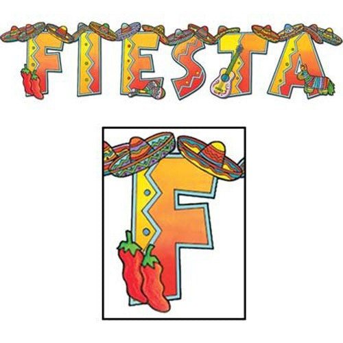 Beistle 55681 8-Inch by 35-Inch Jointed Fiesta Banner for Festive Events