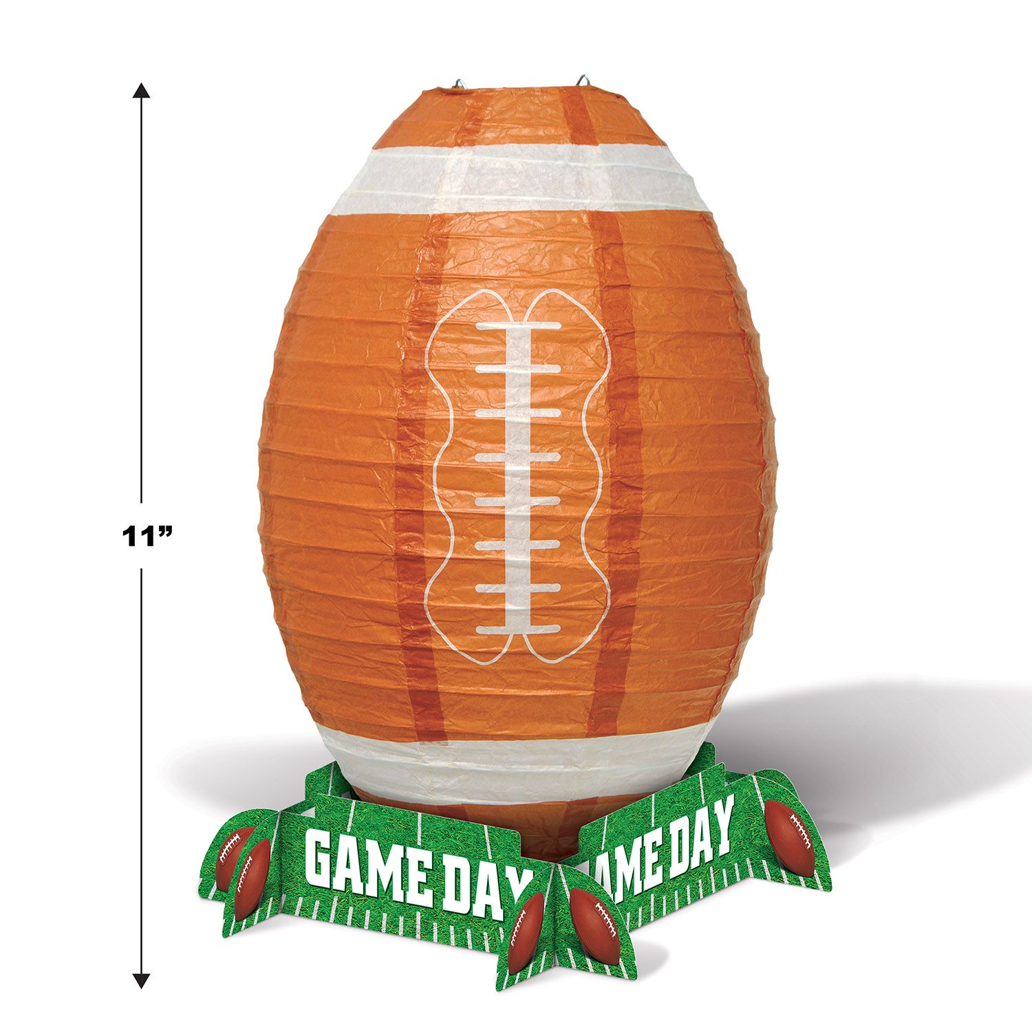 Beistle 59973 11-Inch Game Day Football-Themed Lantern Centerpiece for Football Celebrations and Parties