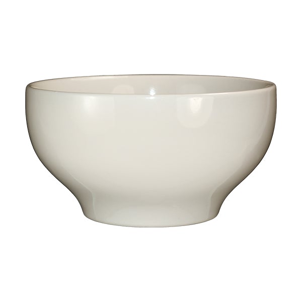 ITI RO-43 13 Ounce 5-Inch Roma Pattern American White Vitrified Stoneware Porcelain Footed Bowl with Rolled Edging for Foodservice