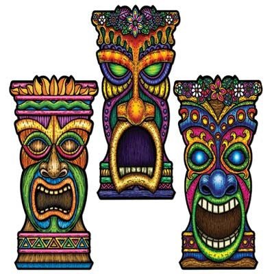Beistle 22-Inch Luau Tiki Cutouts for Professional Use