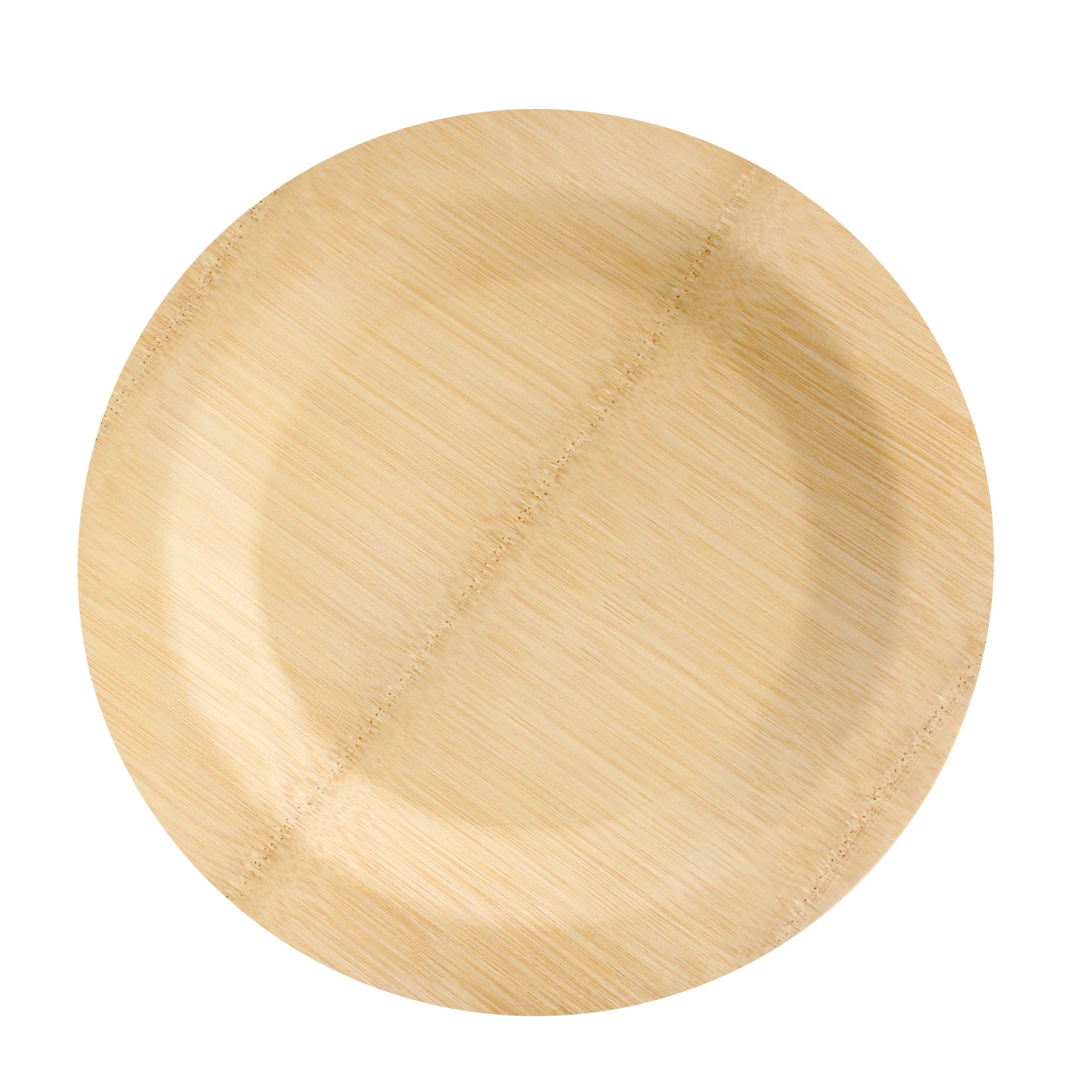 PacknWood 9-Inch Round Disposable Bamboo Veneer Plate for Foodservice