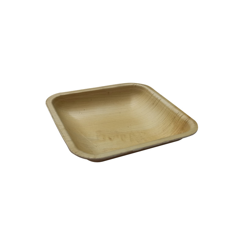 PacknWood Disposable 4.3-Inch Square Palm Leaf Plate for Foodservice