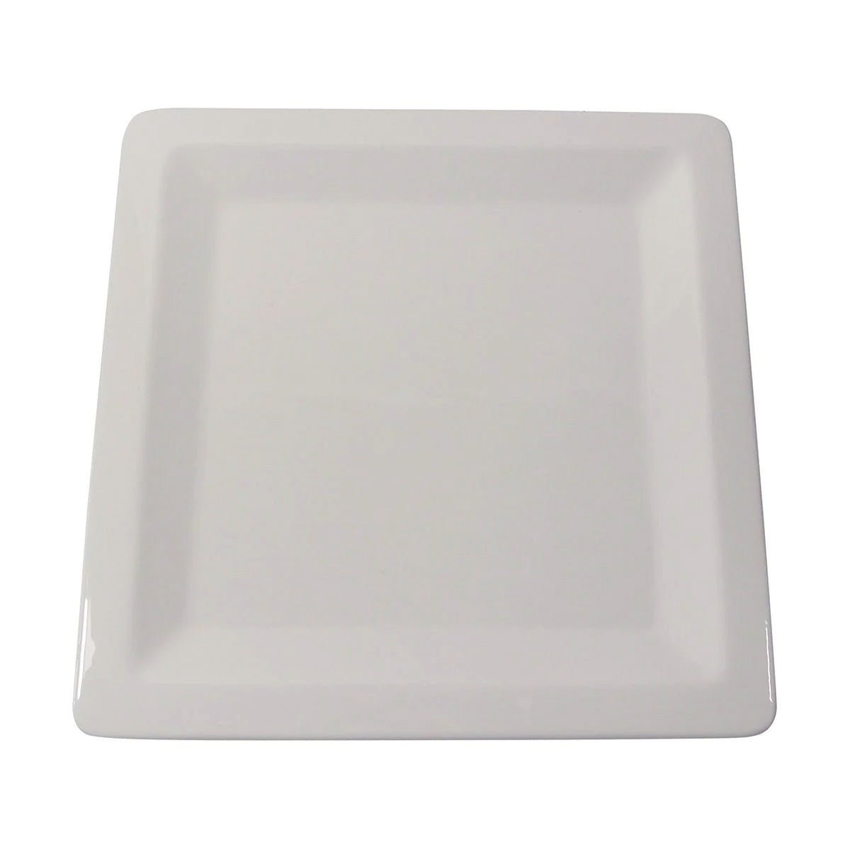 Vidacasa S1 12 x 1 Inch Porcelain Shallow Square Plate for Commercial Use