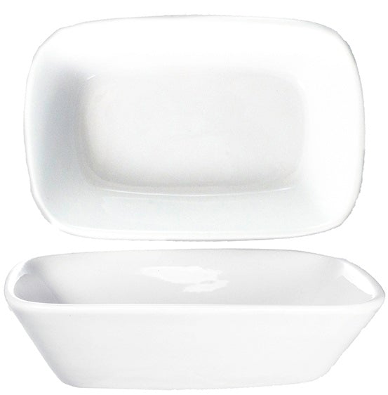 European White ITI QP-64 8 Oz Quad 6 x 4 Rectangular Serving Dish