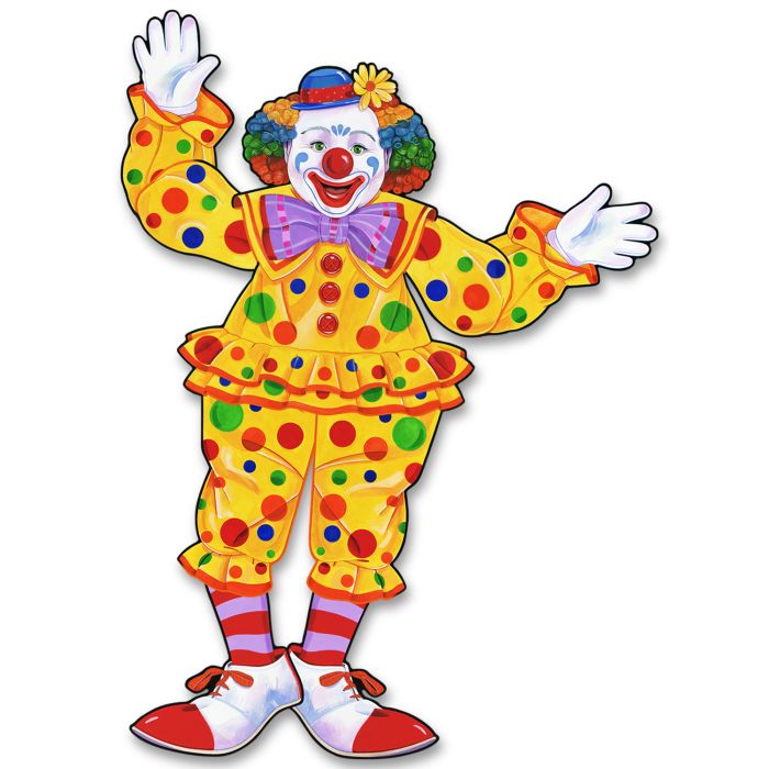 Beistle 55020 30-Inch Jointed Paperboard Circus Clown for Birthday Decorations