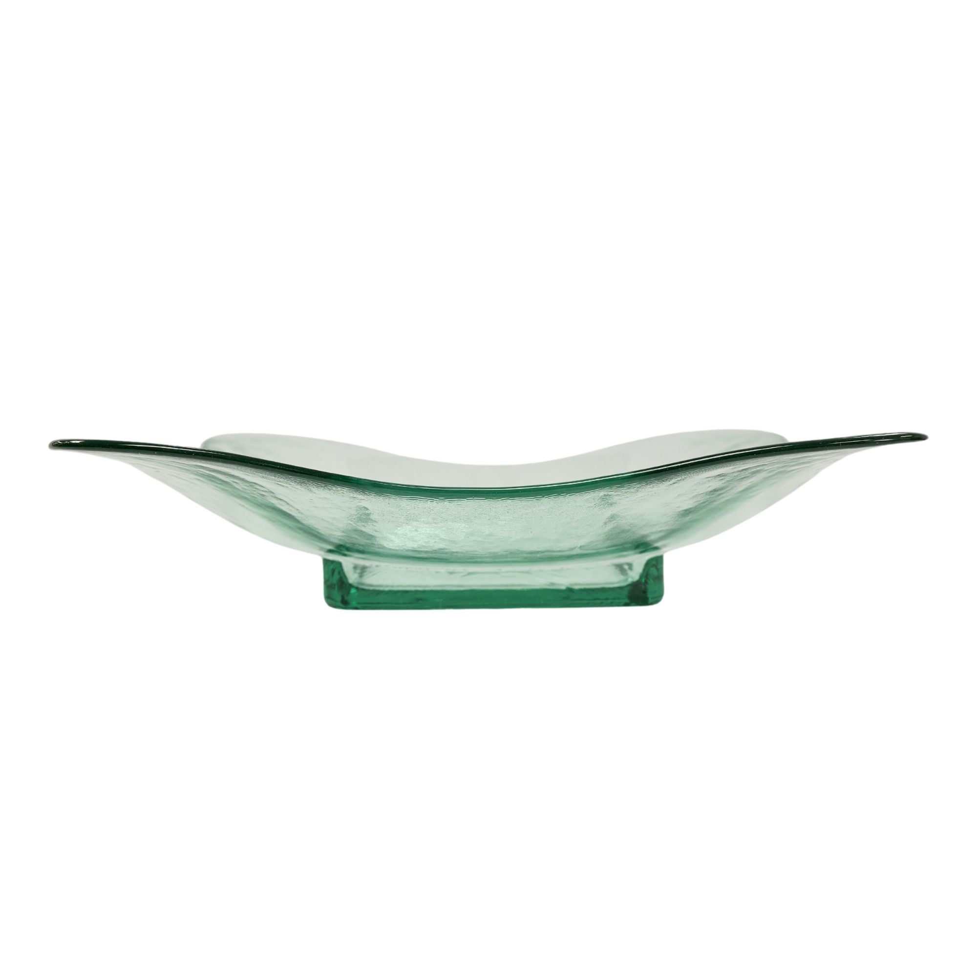 13-Inch American Metalcraft Glacier Square Glass Bowl with Green Tint