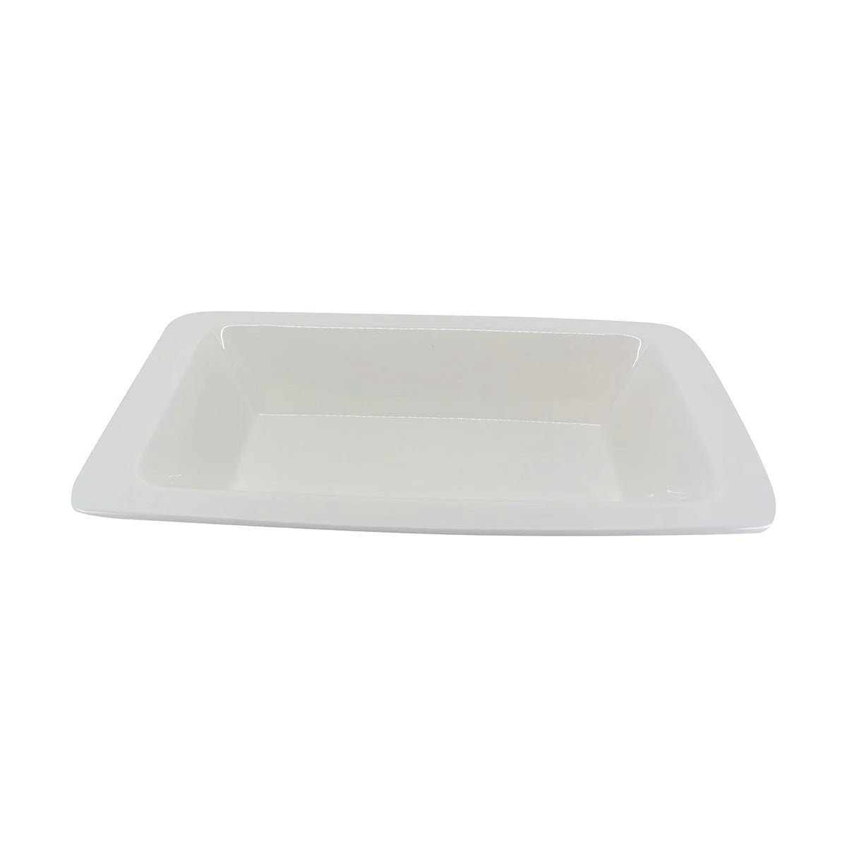 American Metalcraft C305TP Commercial Deep Rectangular Porcelain Plate Measuring 12 Inches by 6 Inches by 2 Inches