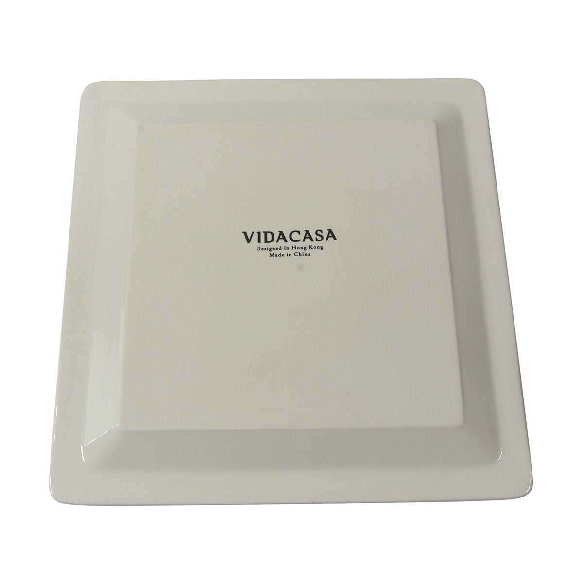 Vidacasa S1 12 x 1 Inch Porcelain Shallow Square Plate for Commercial Use