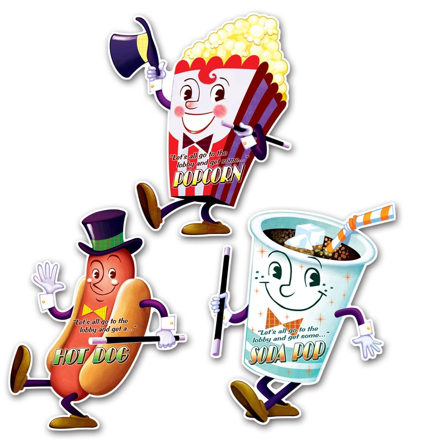 Beistle 57464 Pack of 3 Movie Cutouts, 16 - 17 Inches