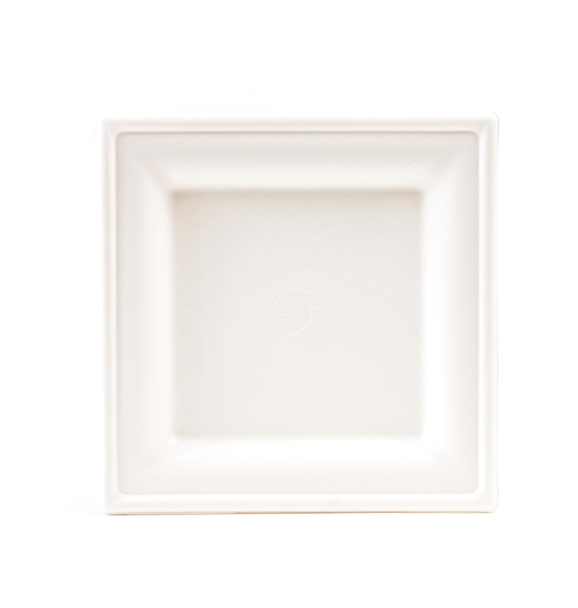 8x8 White Square Compostable Plate Greenwave GS - P008 for Professional Use