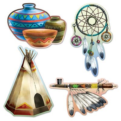 Beistle 54279 High - Quality Native American Cutouts in 13.5 - 16 Inches