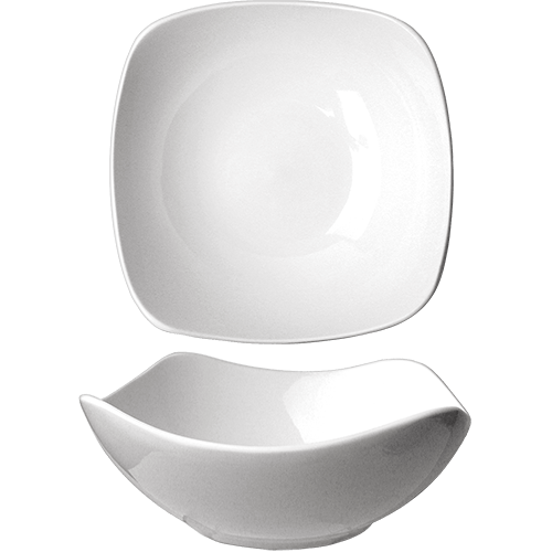 ITI QP-11 10 Oz White Fine Porcelain Square Fruit Bowl with Rounded Corners