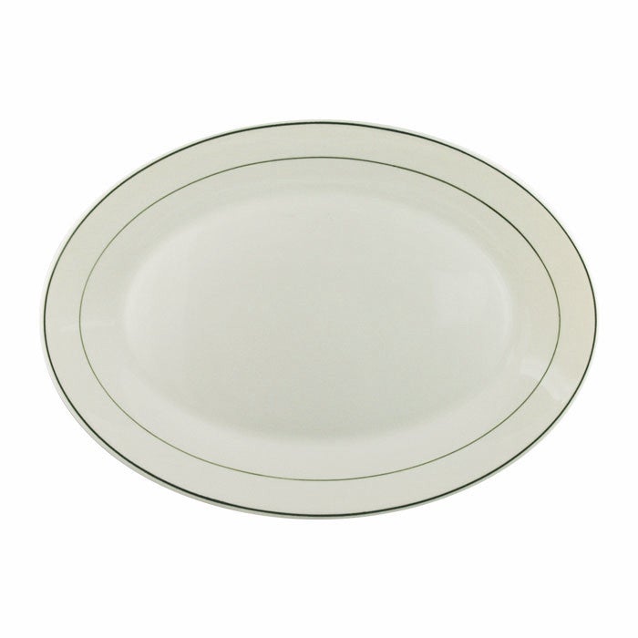 Cardinal 18017 13.75-Inch Oval Reception Dinner Platter with Empire Green Bands