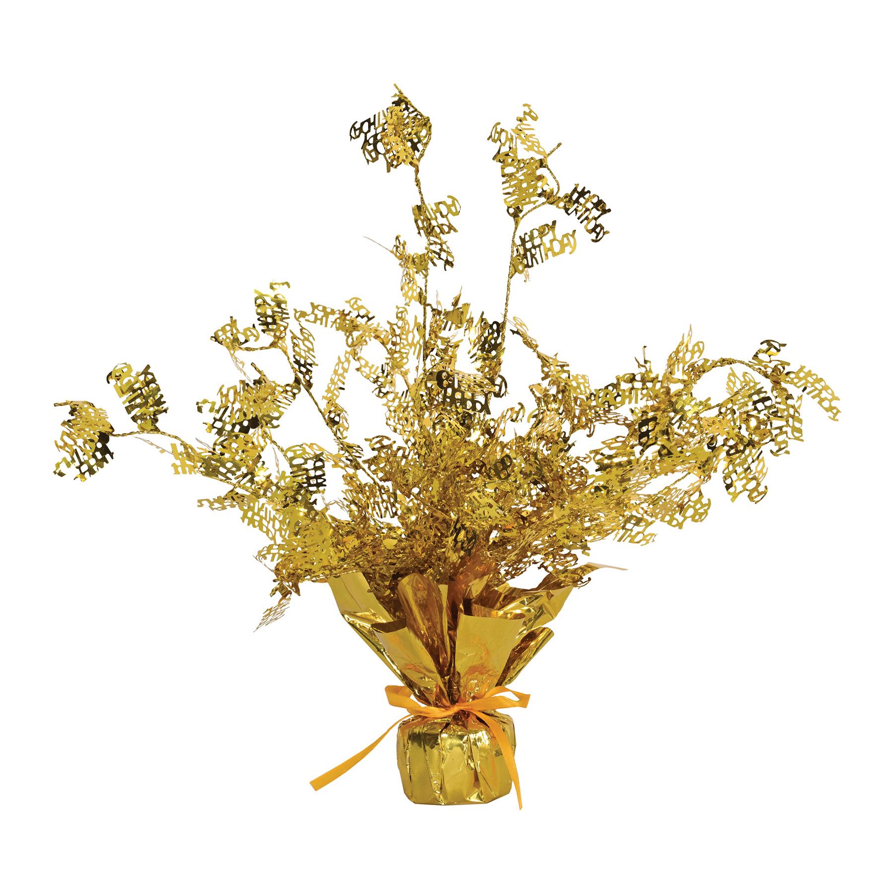 Beistle 50809-GD 15-Inch Gold Sparkling Happy Birthday Table Centerpiece