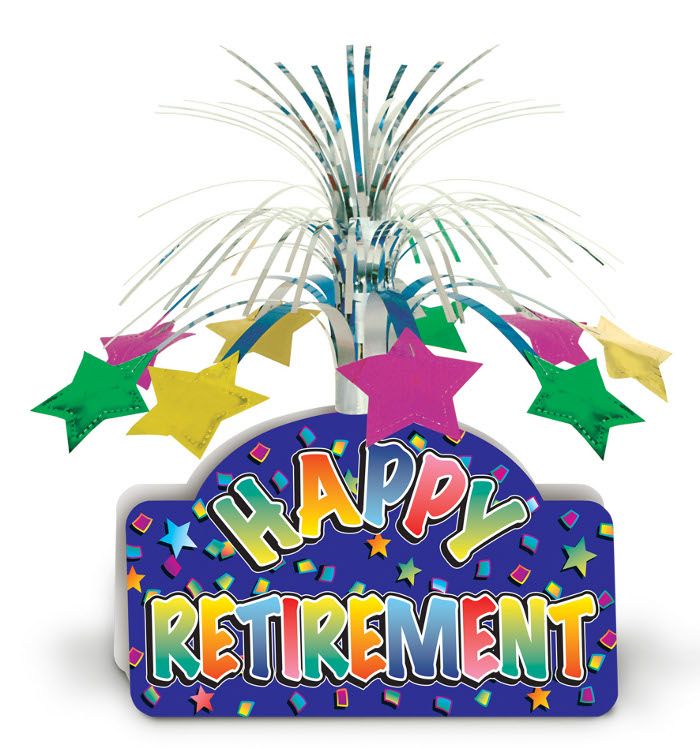 Beistle 50032 13-Inch Multi-Color Happy Retirement Centerpiece