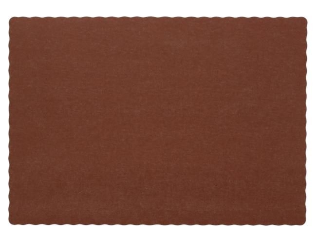 AmerCareRoyal 13.5 x 9.5 Burgundy Paper Scalloped Placemat for Foodservice
