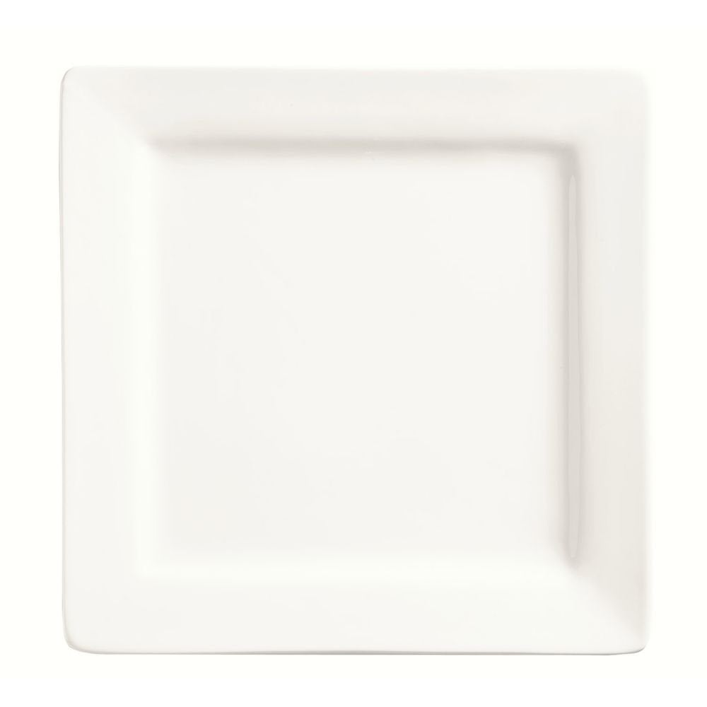 Durable World Tableware SL-7 7.25-Inch Square Porcelain Plate in Bright White