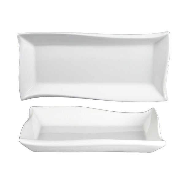 High - Quality ITI AS - 80 Wave Rectangular Foodservice Plate, 8 Inches by 3.75 Inches