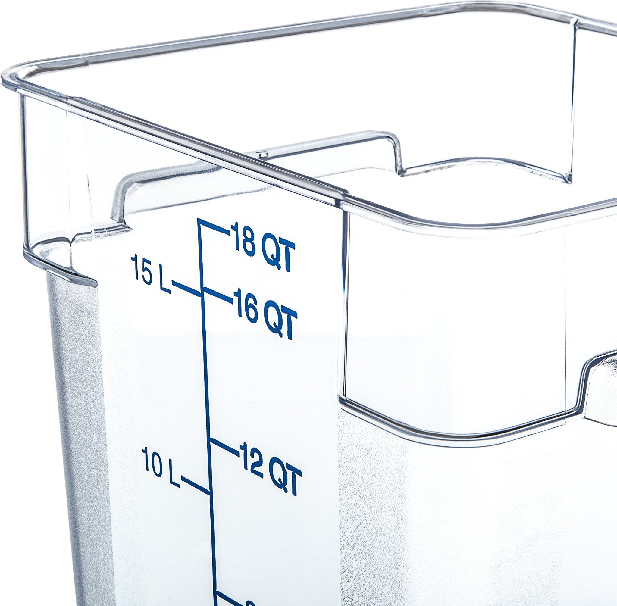 Carlisle 18 Qt Clear Polycarbonate Food Storage Container for Commercial Use