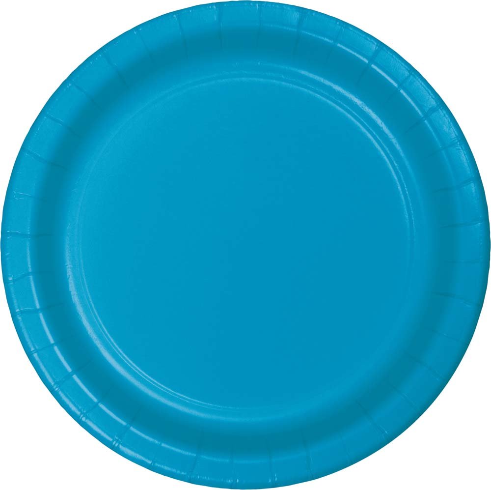 Creative Converting 7-Inch Round Turquoise Disposable Paper Dinner Plates